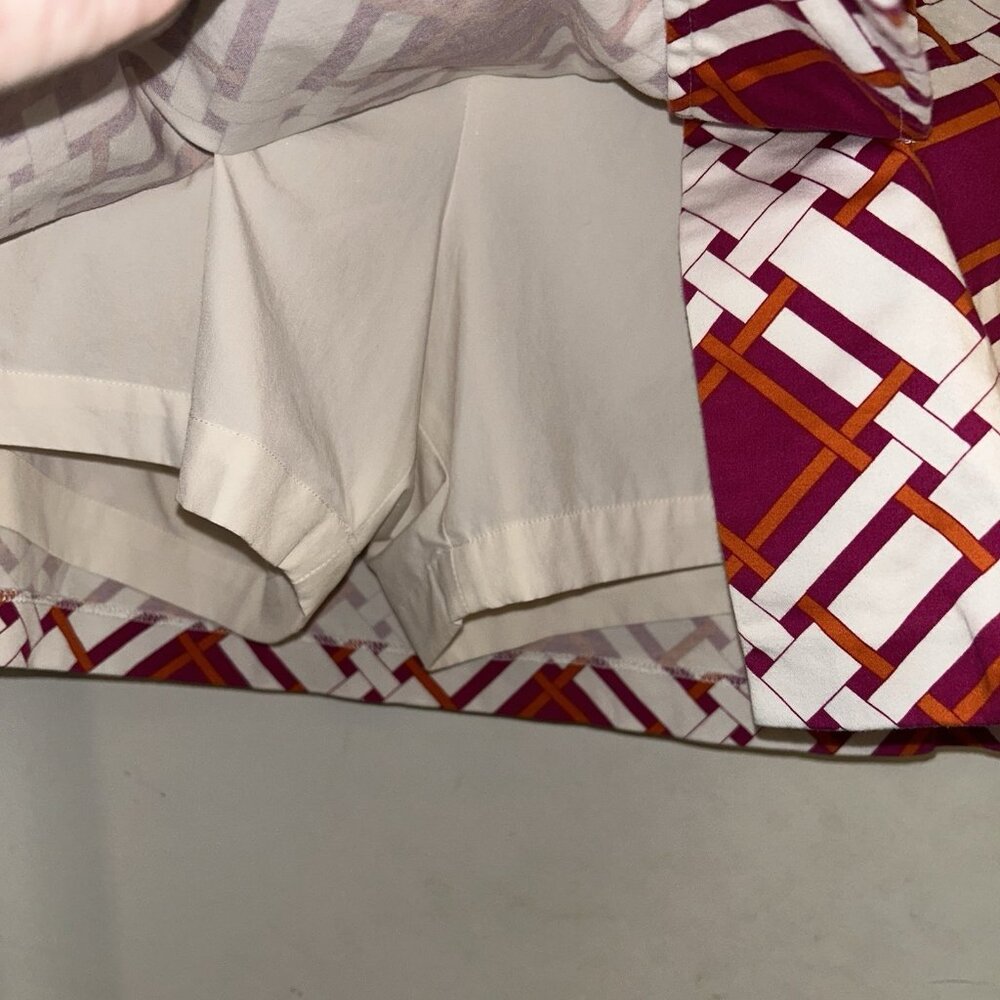 Greg Norman Pink & White Geometrical Print Athletic Golf Sporty Skort Size 12 - Picture 4 of 9